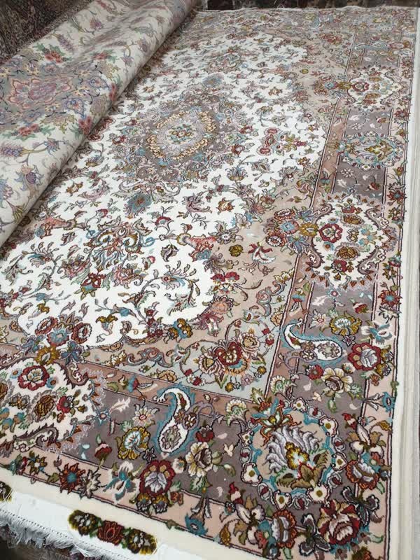 فرش دستباف 9متری لچک ترنج مشهد (5113) فرش دستباف حاجی آبادی