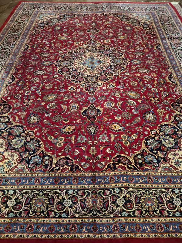 فرش دستباف 12متری طرح لچک ترنج(5207) فرش دستباف حاجی آبادی