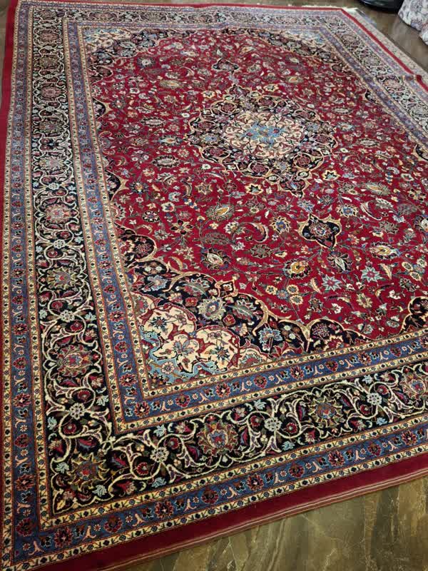 فرش دستباف 12متری طرح لچک ترنج(5207) فرش دستباف حاجی آبادی