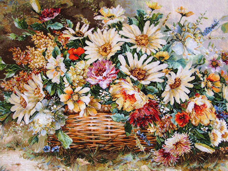 سبد گل سیدیان  فرش دستباف حاجی آبادی